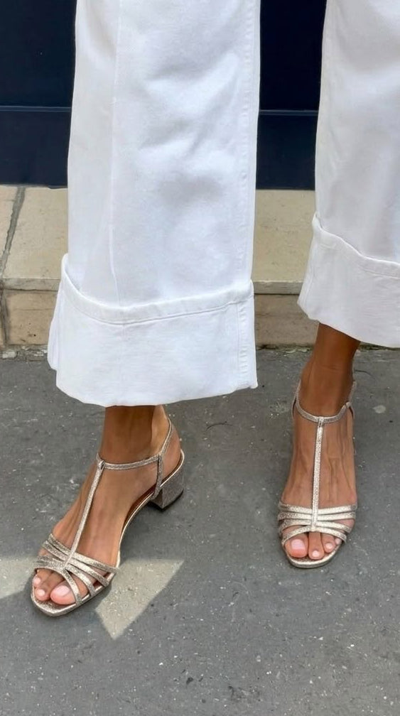 Allegra Golden Strappy Sandals