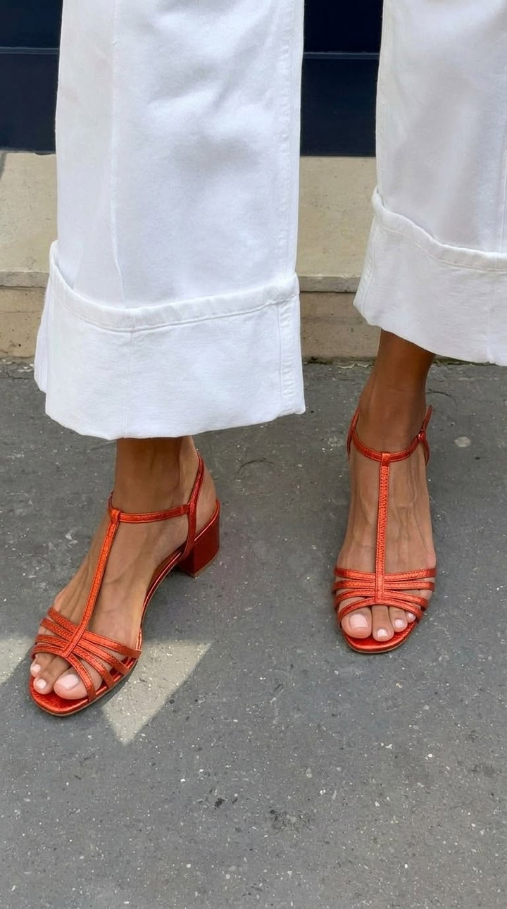 Allegra Golden Strappy Sandals