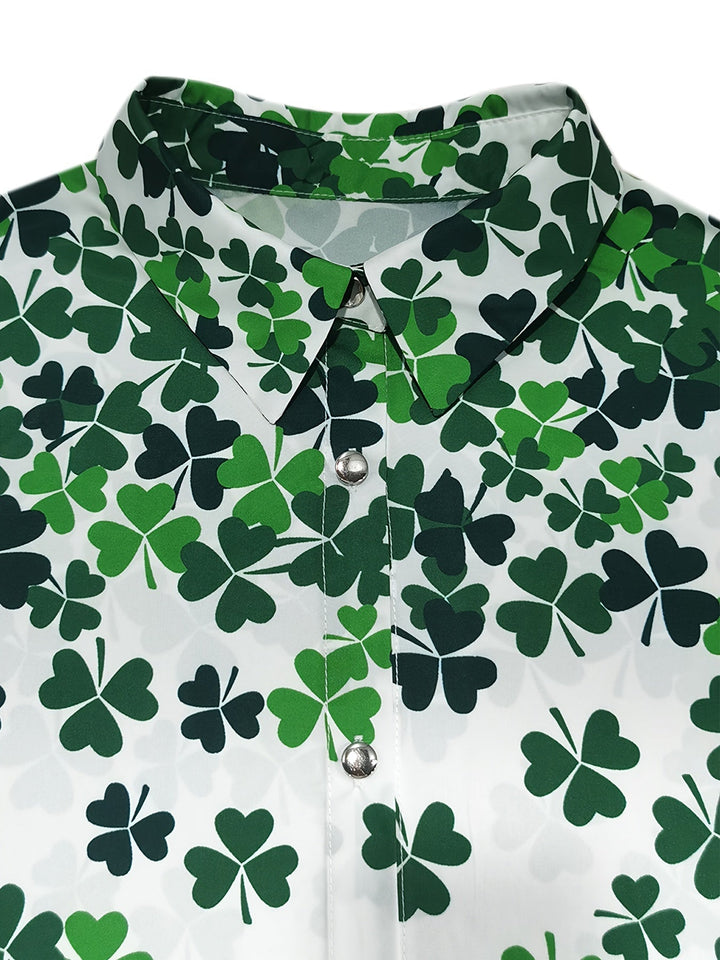 Ayla - Clover Print Button Shirt