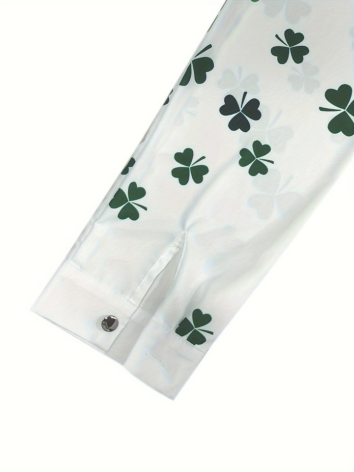 Ayla - Clover Print Button Shirt