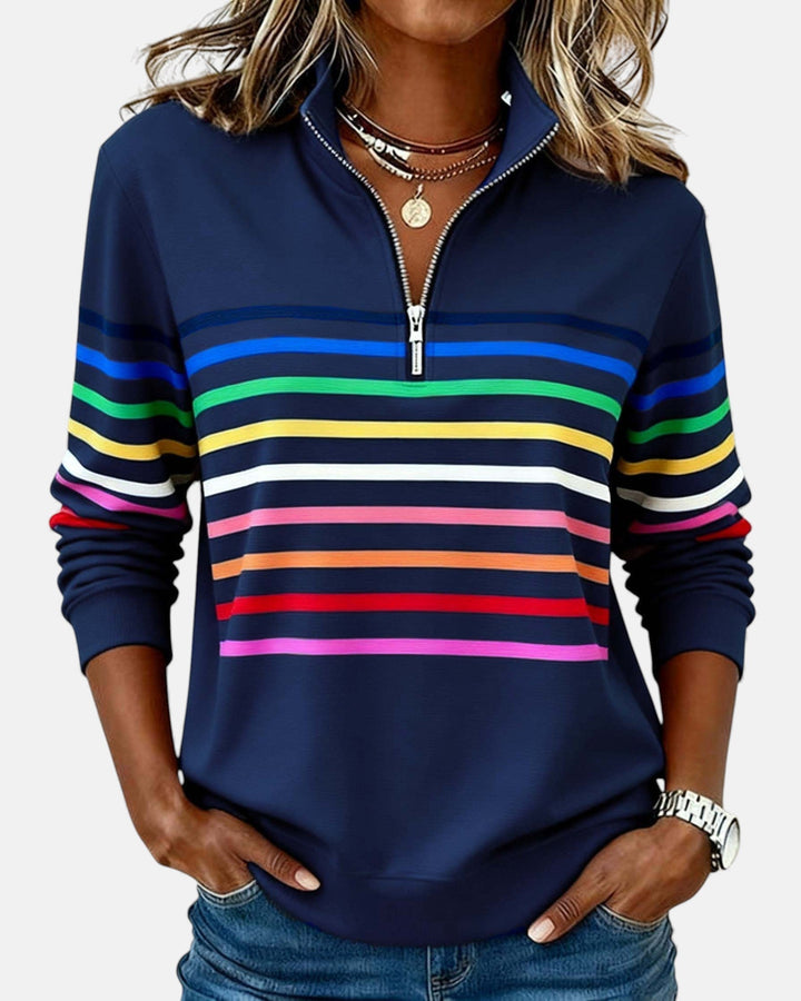 Vienna - Striped Half-Zip Pullover
