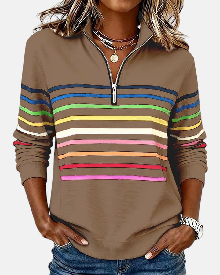 Vienna - Striped Half-Zip Pullover
