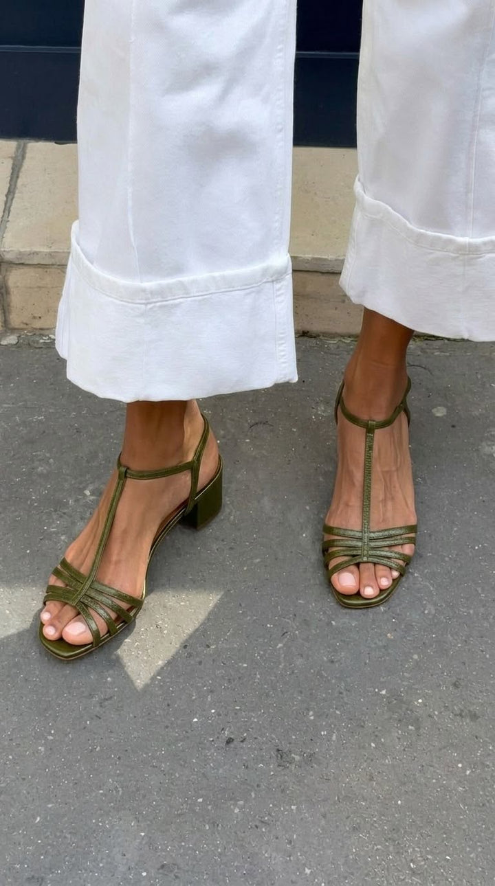 Allegra Golden Strappy Sandals