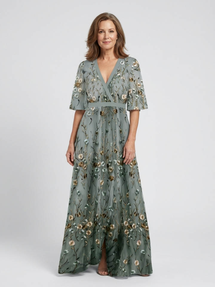 Camilla | Floral V-Neck Maxi Dress