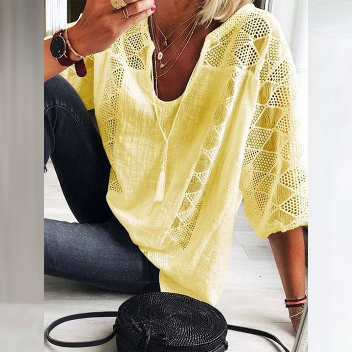 Colleen | Airy Lace-Trim Blouse
