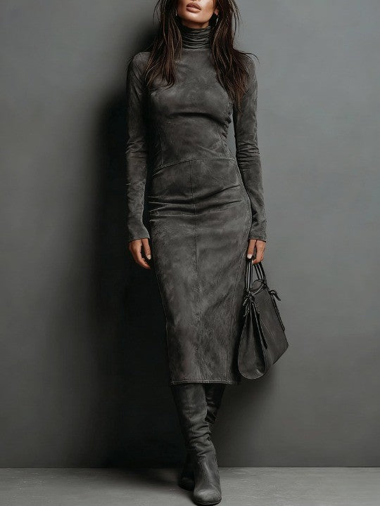 Lorena | Long Midi Dress in Brown