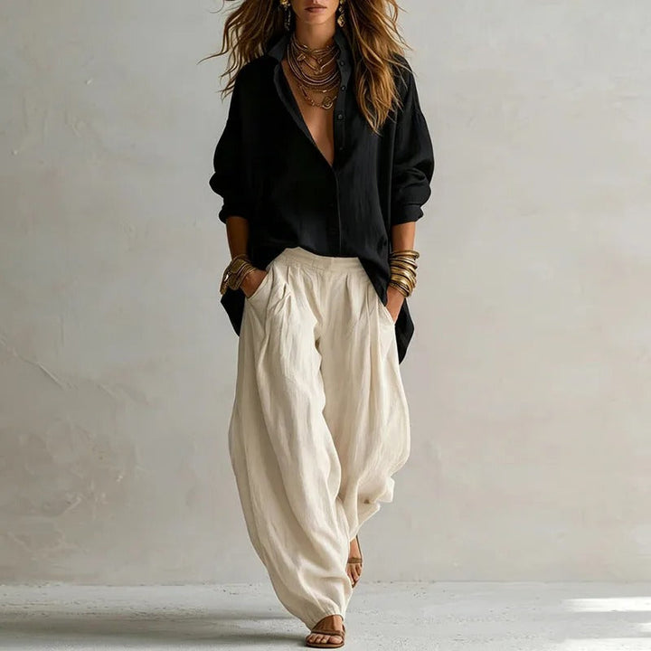 Aitana Fluid Shirt and Wide Pants Set