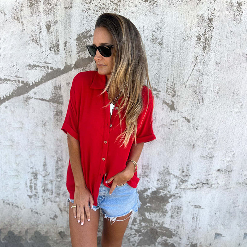 Lily - Effortless Short-Sleeve Button-Up Shirt