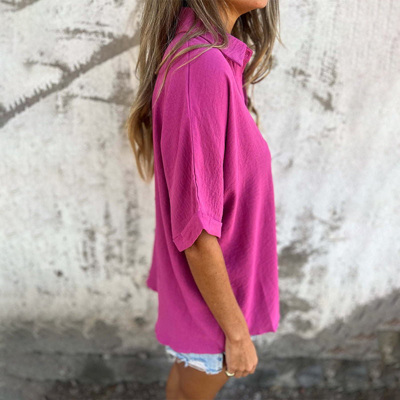 Lily - Effortless Short-Sleeve Button-Up Shirt