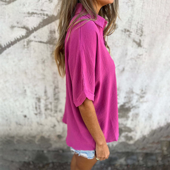 Lily - Effortless Short-Sleeve Button-Up Shirt