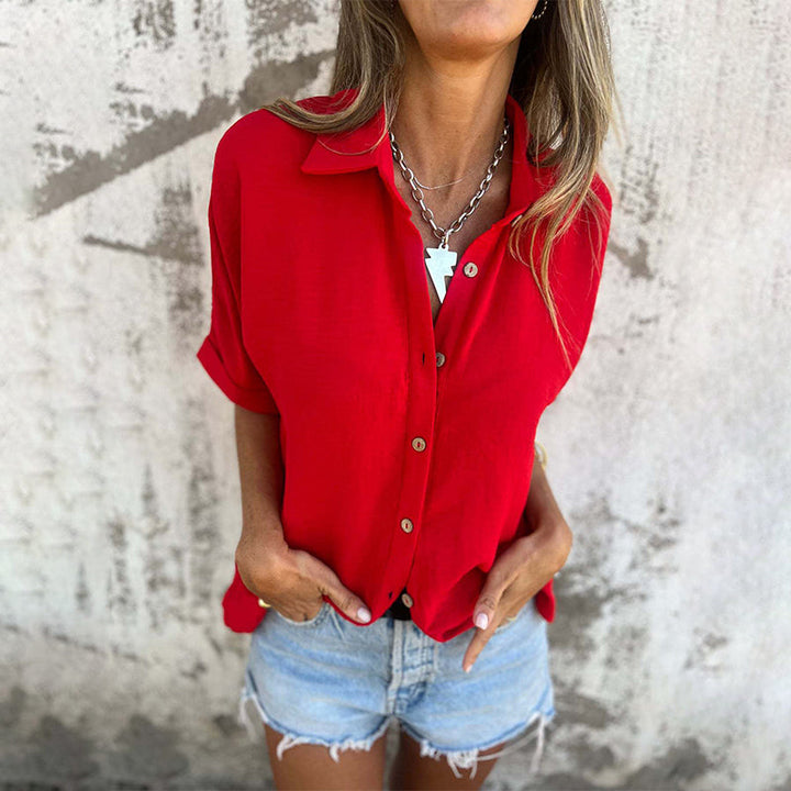 Lily - Effortless Short-Sleeve Button-Up Shirt