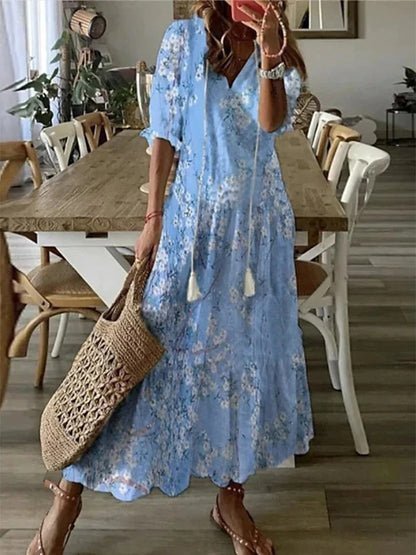 Adriana | Flowing Bohemian Maxi Dress