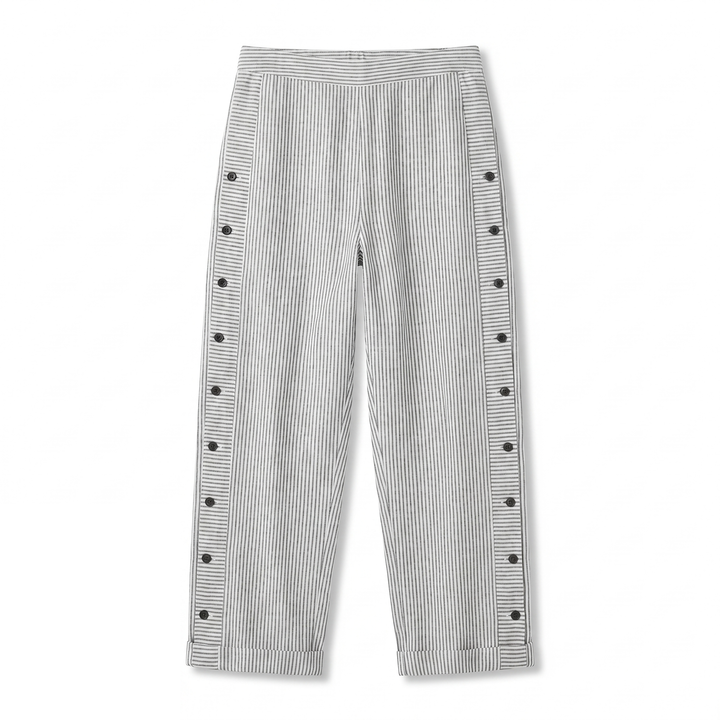 Tess | Striped Panel Button Trousers